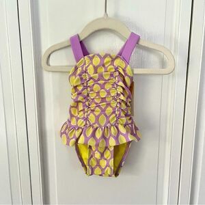 NEW Baby Cat & Jack Light Purple Yellow Lemons Bathing Swimsuit Size 0-3 months